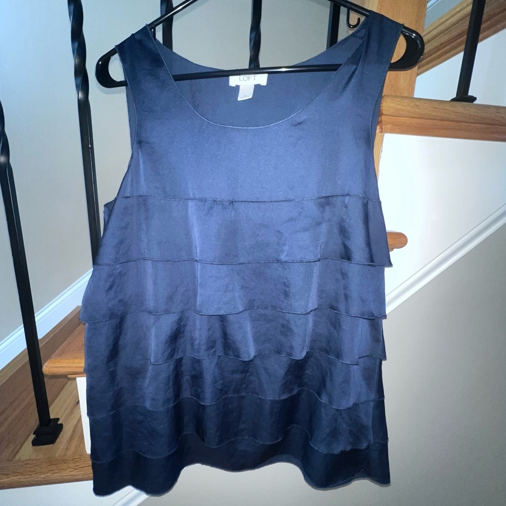 Loft Navy Blue Top - Excellent Condition, Size Medium.